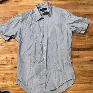 Ralph Lauren Men's Blue Checkered Button-Down Shirt